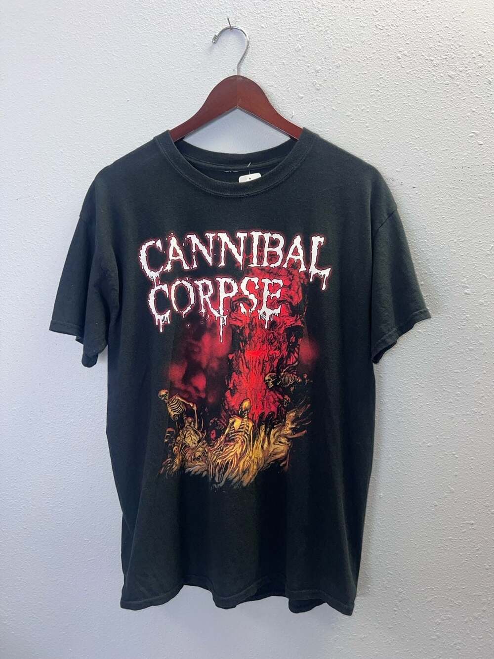 Cannibal Corpse Death Metal Band Graphic T Shirt Mens L Black Skeletons 0588